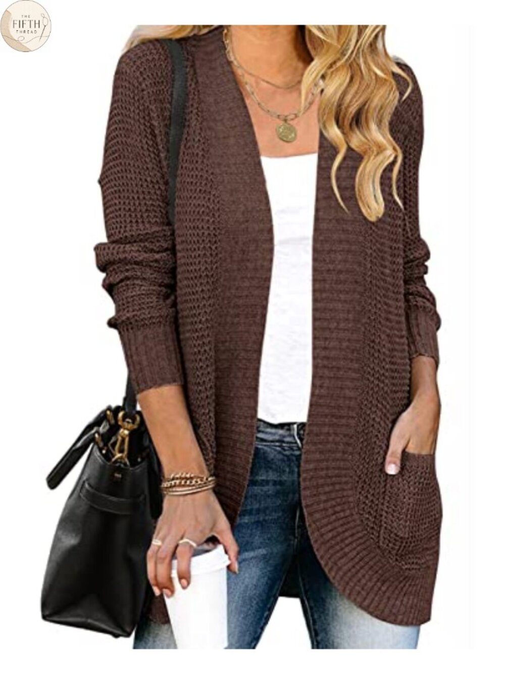 Women's Long Sleeve Open Front Chunky Knit Cardigan Sweater